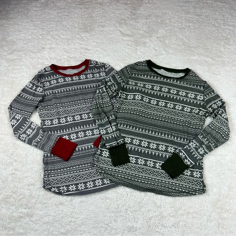 Cuddl Duds Stretch Thermal Fair Isle pattern - lot of two, size small